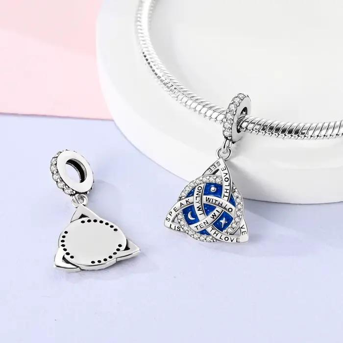 Breloque originale en argent 925, nœud celtique, ciel étoilé, pendentif pour femme, adapté à la fabrication de bijoux en bracelet