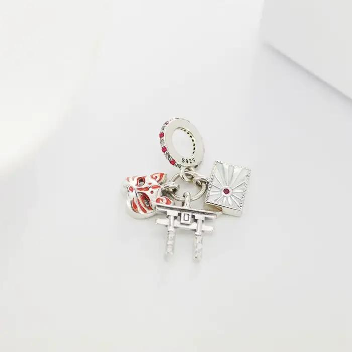 Breloque visage de renard japonais en argent Sterling 925, drapeau, fabrication de bijoux pour Bracelet classique, bijoux à la mode pour hommes et femmes, cadeaux DIY