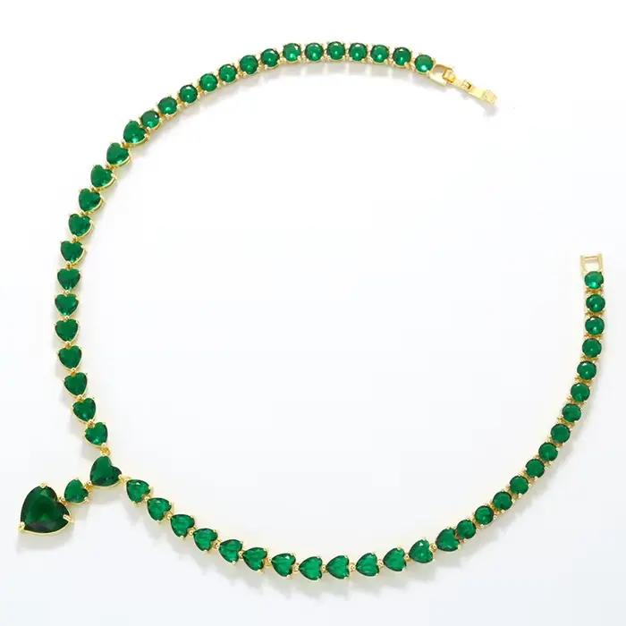 ZHUKOU-Collier plaqué or 18 carats avec pierres précieuses incrustées pour femme, bracelet de luxe, accessoires de dîner à la mode, bijoux pour dames, VL564, VL565