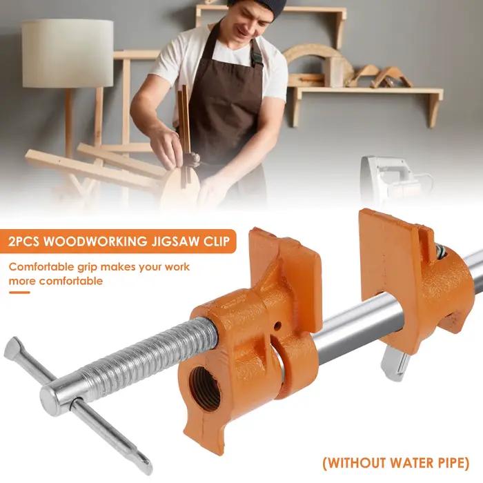 Colliers de serrage de 1/2 pouces, 2 pièces, ensemble de tubes métalliques robustes, pince d'assemblage Durable pour le travail du bois, fixation en bois réglable pour charpentier