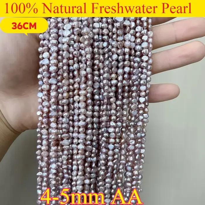 Perle d'eau douce naturelle brillante AA, 4-5mm, blanc, Orange, violet, perle irrégulière, fabrication de bijoux, collier, Bracelet, mariage pour femmes