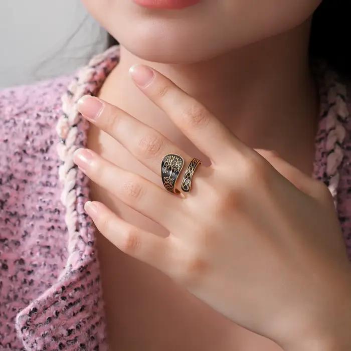 LIKGREAT – bague arbre de vie pour femmes et hommes, taille réglable, bande ouverte, guérison spirituelle, bijoux en acier inoxydable, cadeau Boho Hippie