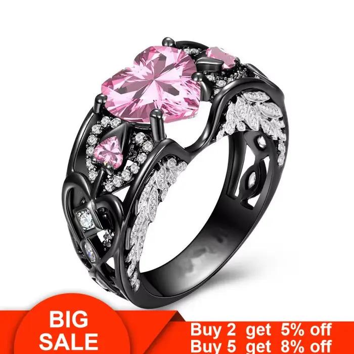 Bague personnelle en forme d'ailes d'ange en forme de cœur, en argent Sterling 925, pierre de naissance, pour fête de mariage, pour femmes et hommes, bijoux cadeau