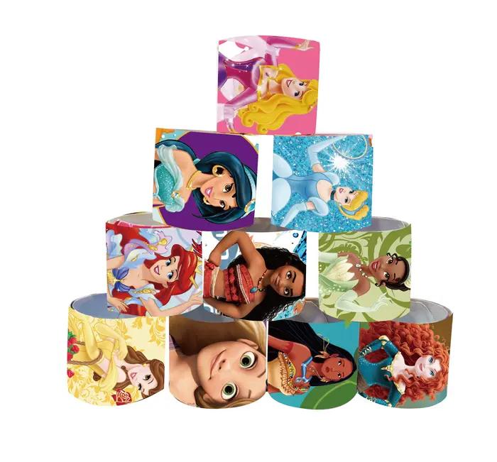 Lot de 12 bracelets claquettes série Princesse, bracelets Moana Pat Circle, cadeaux amusants pour enfants, jouets pour enfants