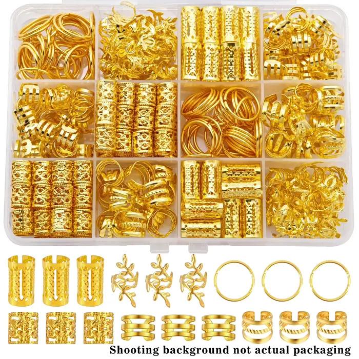 60 pièces bijoux de cheveux pour tresses accessoires pour femmes filles anneau de cheveux en métal pince de manchette pour Dreadlock cheveux tresse bijoux décorations
