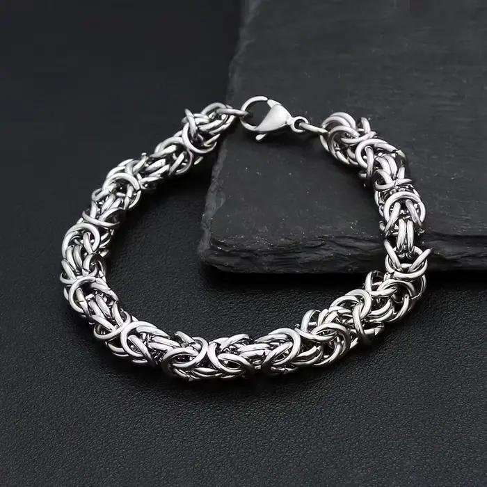 Bracelet en acier inoxydable entrelacé de 8mm, style punk, Hip Hop, talisman pour hommes et femmes, bijoux à la mode pour amoureux des motards, cadeaux