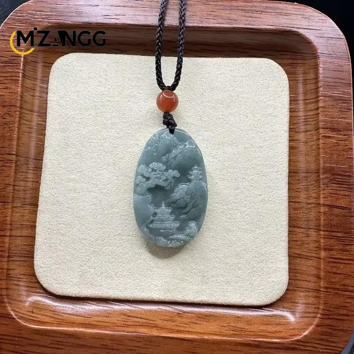 Pendentif artisanal en jadéite naturelle, Conception artistique, Sculpture exquise, breloque à la mode, collier de bijoux pour hommes et femmes
