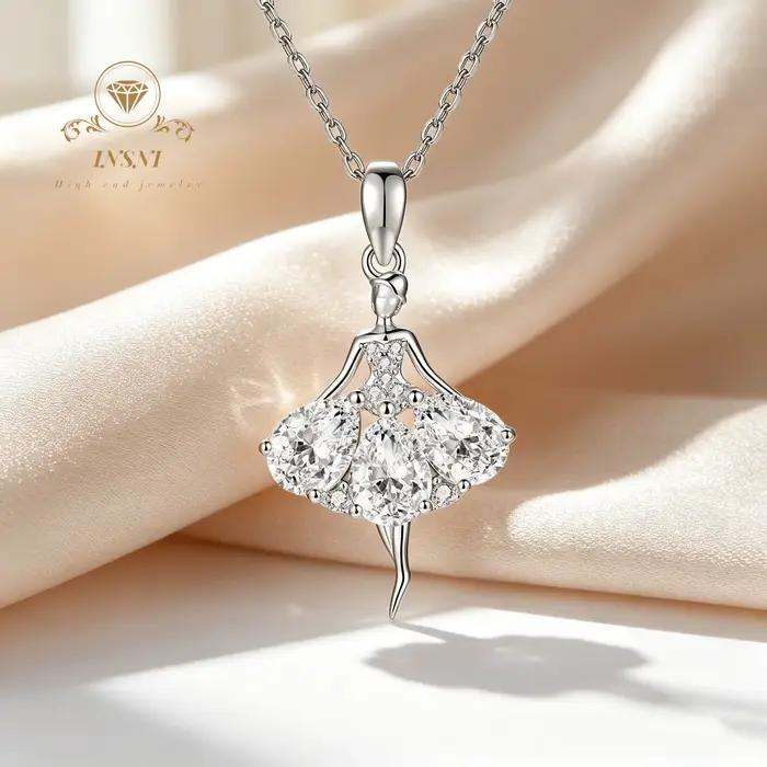 Collier Ballerine 2026 en Argent Sterling S925, Pendentif Féminin, Chaîne de Clavicule, Cadeau pour Amies, Bijoux Abordables de Luxe Léger