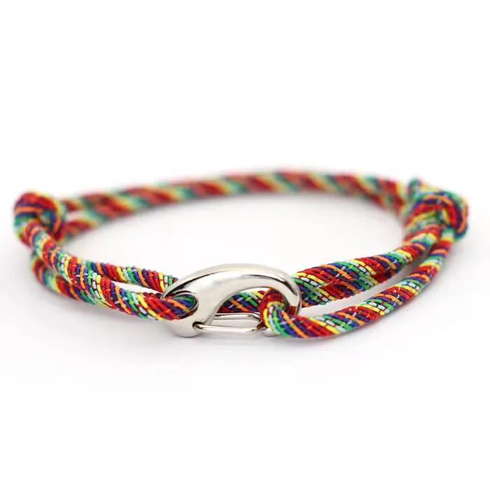 Bracelet à cordes marines à double couche pour hommes et femmes, style simple, réglable coulissant, ULfine de 3mm, invite nautique, nouveau