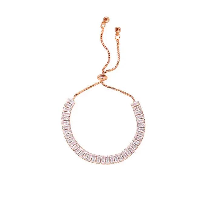 Bracelet plein de strass en acier inoxydable pour femmes, nouveau design brillant de luxe en Zircon réglable, bijoux cadeau, 2022