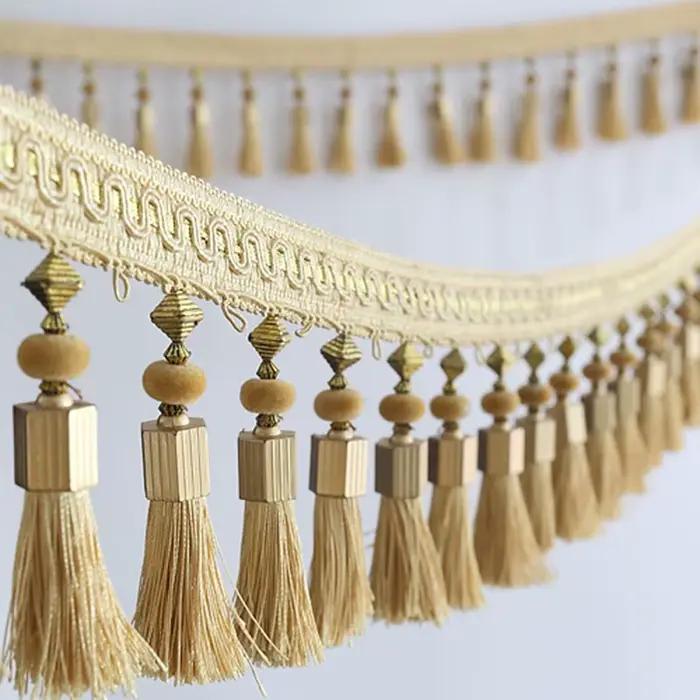 1M rideau gland perlé garniture frange tresse Boho rembourrage bricolage couture rideau accessoires décoration de la maison rembourrage matériel