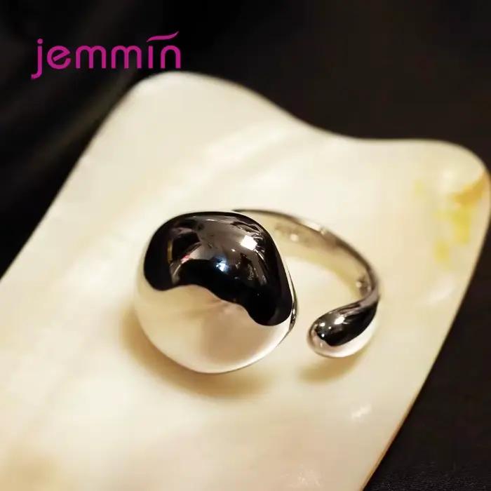 Bagues en argent sterling 925 véritable pour femmes, style géométrique, faites à la main, ouverture irrégulière, pour fête, anniversaire, cadeau