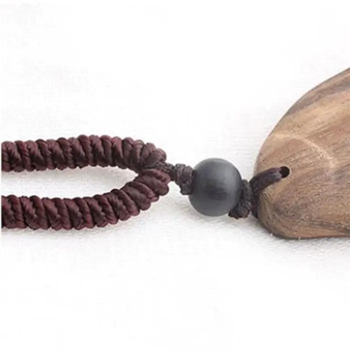 Collier Pendentif Abacus Gourd Bohème Ethnique Longue Chaîne pour Pull, Bijoux Bouddhistes, Accessoires Femme, Collier de Perles en Bois