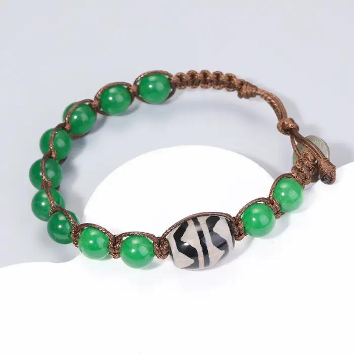 Bracelet Tianzhi en forme de dent de tigre, style tibétain bohème, chapelet en bois de santal rouge pour femmes et hommes, pierre naturelle, perle de 8mm