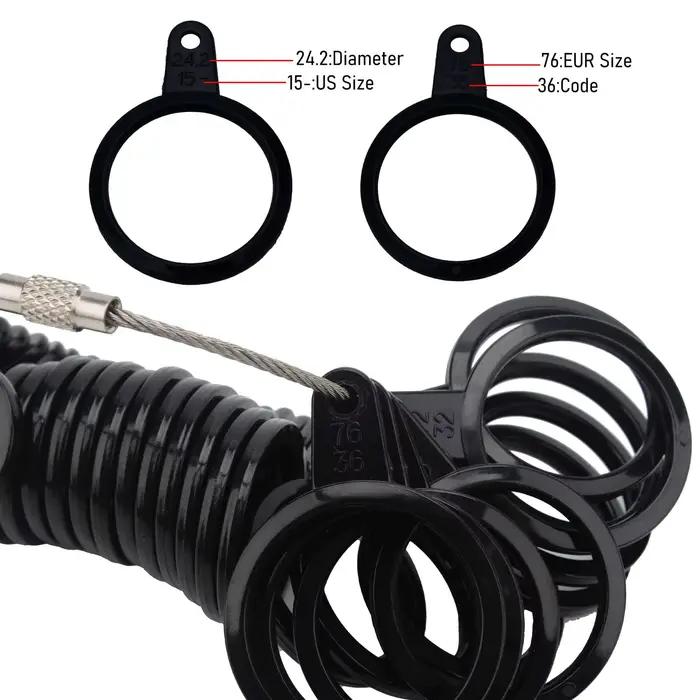Jauge de taille de doigt en plastique, outil de mesure de la taille de bague EU/UK/US, outils professionnels de dimensionnement de bijoux