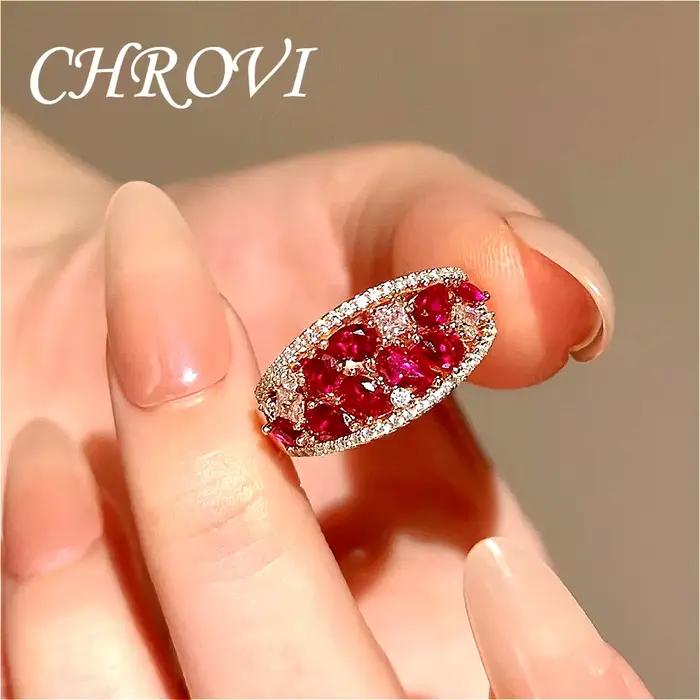Exquise bague en argent sterling 925 avec corindon rouge - bague vintage classique et polyvalente