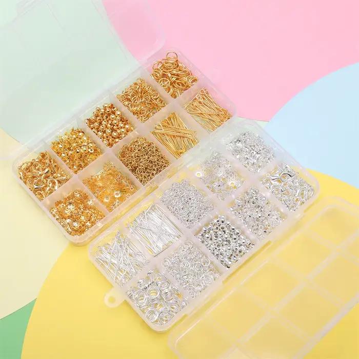 Kit de fabrication de bijoux, 10 grilles, 820 pièces, chaîne en alliage avec Types de fermoirs multi-connecteurs, professionnels pour bracelets, boucles d'oreilles, artisanat