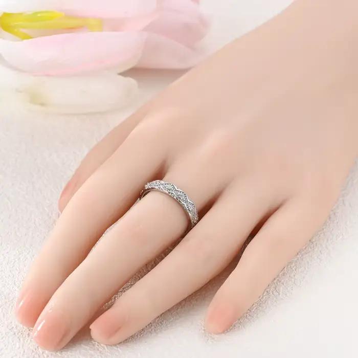 Bague originale en argent Sterling 925, bague scintillante en diamant blanc Vintage pour femmes et filles, bijoux cadeaux d'anniversaire