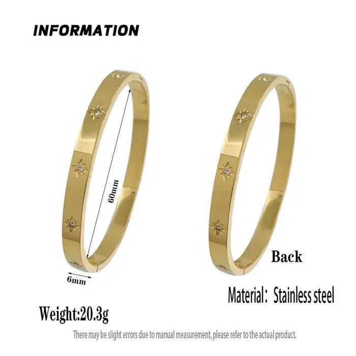 Bracelet en métal pour femme. Bracelet en zircon scintillant en forme d'étoile polaire fermée. Bijoux de mariage élégants et tendance, adaptés à votre femme.
