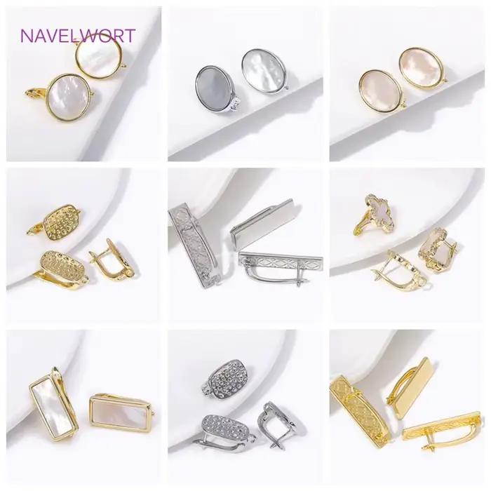 ChimRectangle-Fermoir de boucle d'oreille en métal plaqué or 18 carats, fermoirs de boucle d'oreille à levier, attaches, boucle d'oreille bricolage, accessoires exécutifs