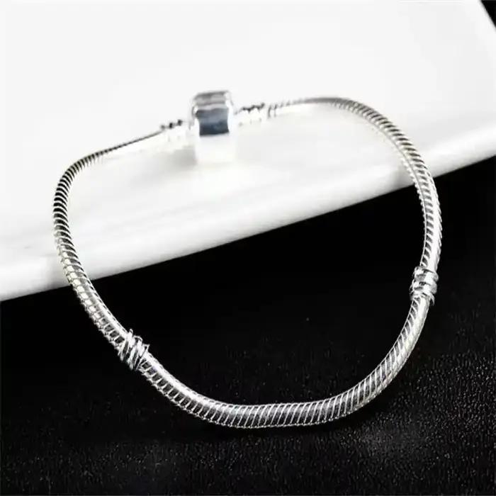 Bracelet Original en Argent Sterling 925 pour Femme, Breloques de Bricolage, Perles, Lien Salle, Bijoux de Poignet Classique, Célèbre Marque