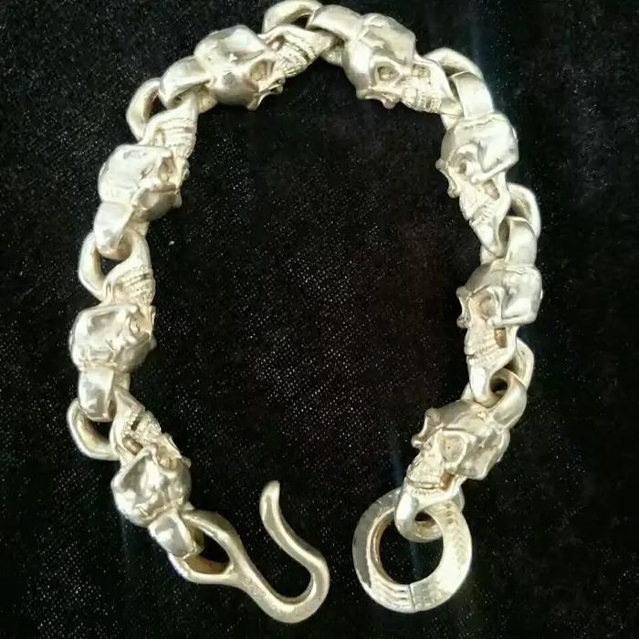 Mode tibétain argent Transport bénédiction de dieu crâne Bracelet Fortune éloigner les mauvais esprits hommes femmes cadeau personnalisé