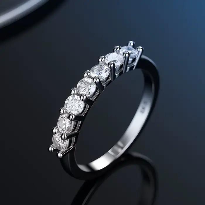 Bague en argent 100% véritable S925 pour hommes et femmes, luxe brillant D VVS1, stylo testeur de diamant Moissanite et bagues unisexes en Zircon