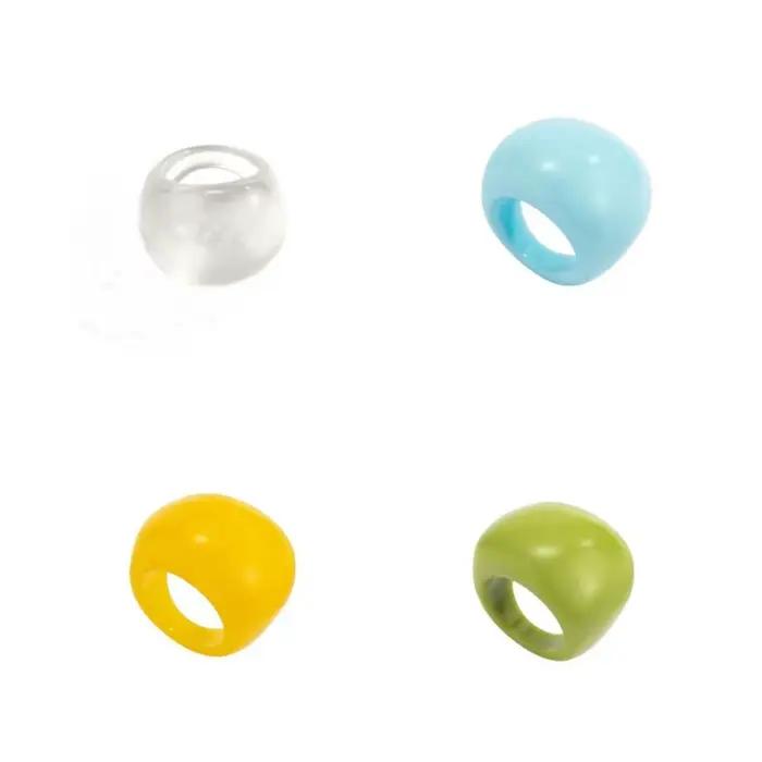 Bague en résine acrylique pour femme, bijoux exagérés, classique, grand breton, uni, géométrique, document bonbon, accessoires de mode