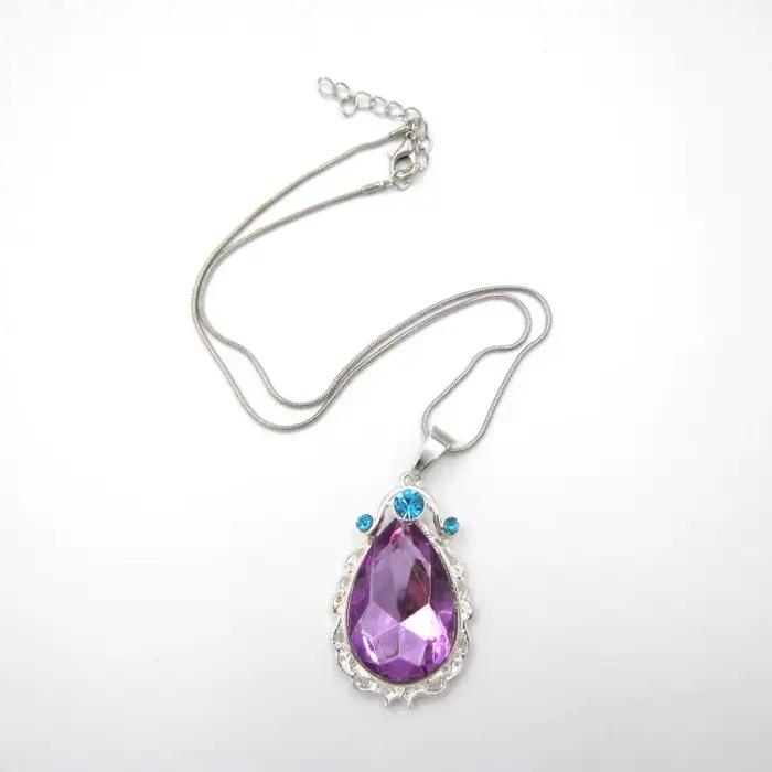 2025 nouvelle enfant filles habiller princesse So Fia première chaîne en alliage violet larme amulette pendentif colliers bijoux cadeau pour les enfants