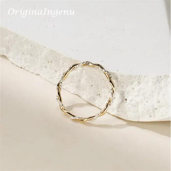 Bague en argent regardé 925 pour femme, bague ondulée minimalisme faite à la main, bijoux délicats, bague Boho TarjuvenDegree