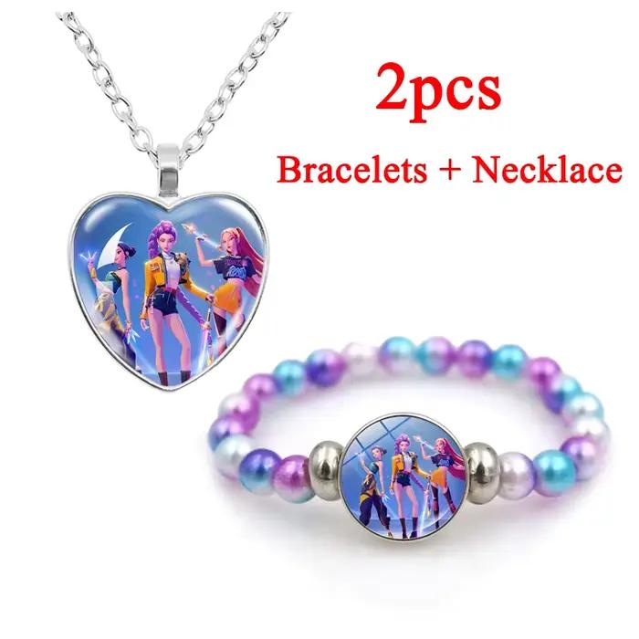 Ensemble tendance 2 pièces Demon Hunters : 1 bijou, collier et bracelet délicats, accessoire élégant pour le quotidien et les occasions festives