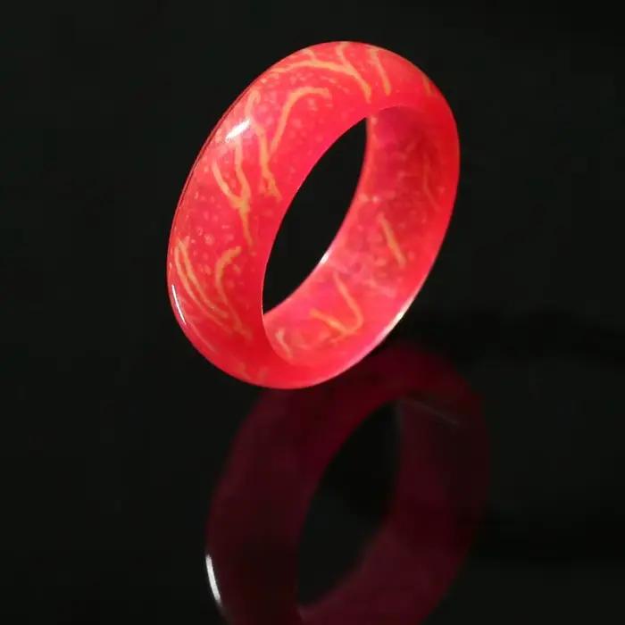 Anneau lumineux scintillant dans la nuit, bijoux de mode en acier inoxydable, décoration pour femmes et hommes