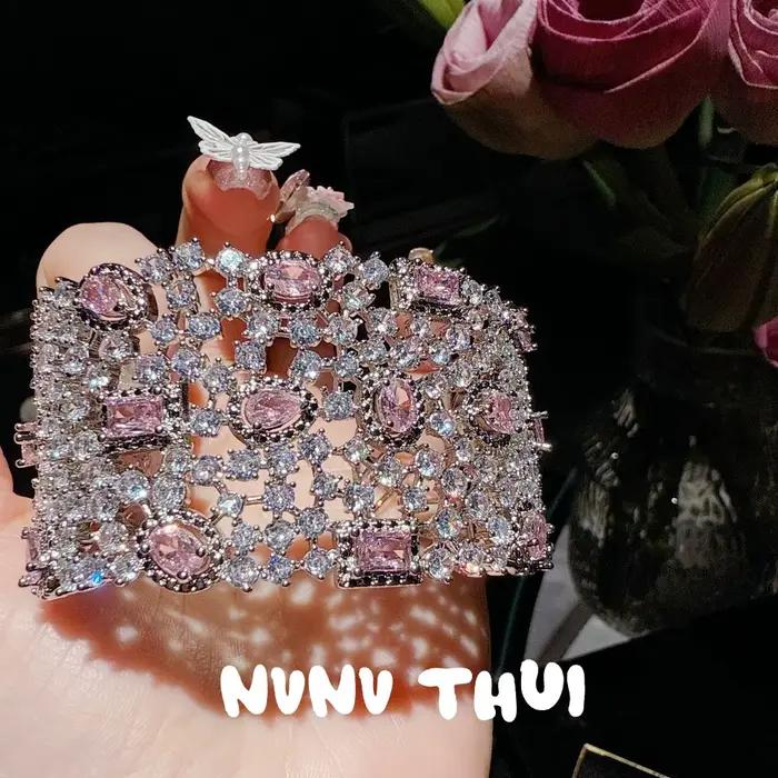 Bracelet Goutte d'Eau en Zircon Rose Princesse Autrichienne – Bijou Élégant
