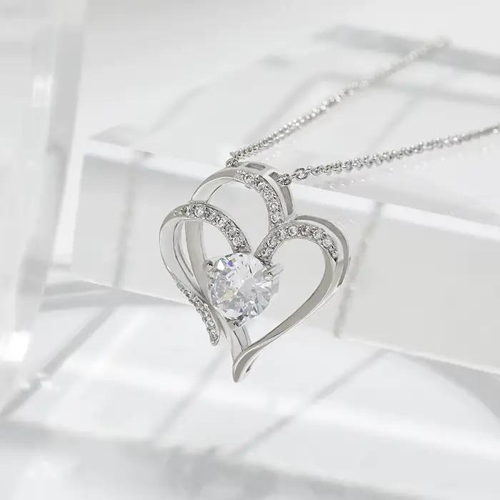 Collier en argent 925 scintillant pour femme et homme, bijoux fins pour mariage, fiançailles, fête, cadeau de Saint-Valentin