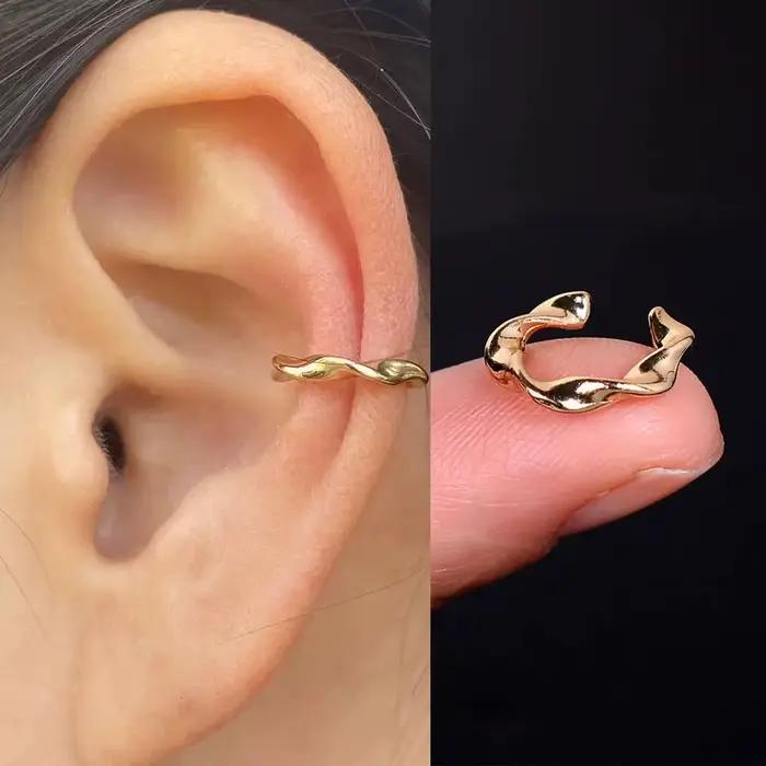 Boucle d'oreille à Clip en cristal CZ, 1 pièce, manchette d'oreille en feuille sans Piercing, Helix Cartilage, Clip d'oreille pour femmes et adolescentes, bijoux de fête