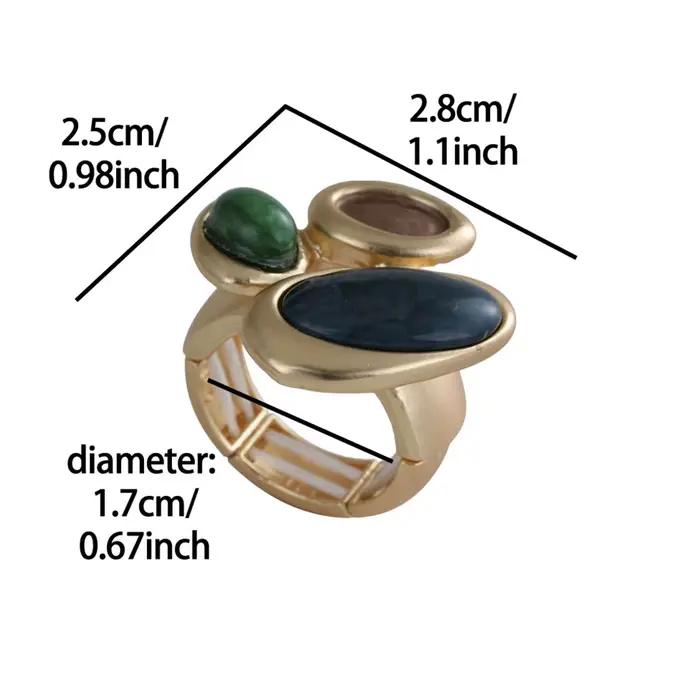 Bague en résine Cring Coco, accessoires pour femme, bagues en alliage de zinc ajustables, bijoux géométriques pour femme