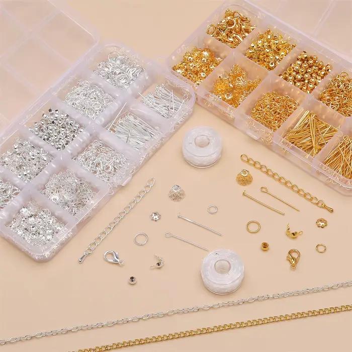 Kit de fabrication de bijoux, 10 grilles, 820 pièces, chaîne en alliage avec Types de fermoirs multi-connecteurs, professionnels pour bracelets, boucles d'oreilles, artisanat
