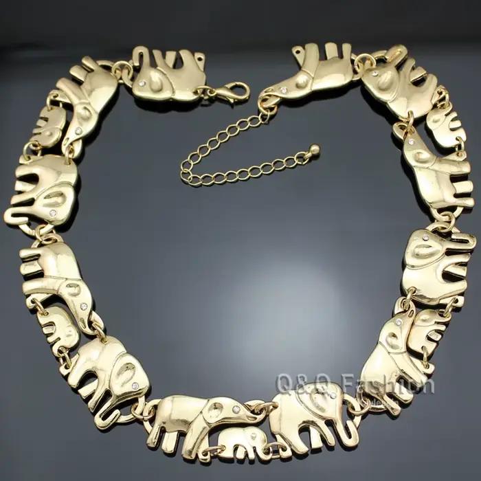 RechicGu-Collier vintage pour femme, pendentif éléphant géométrique, lien bébé, collier hindou, mode punk, bijoux pour homme, cadeaux