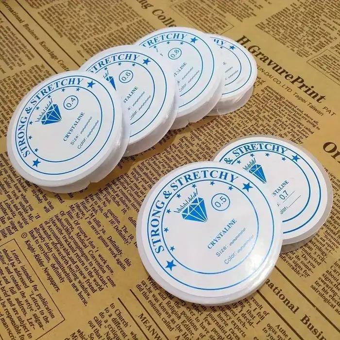 6 rouleaux de fil élastique de 0,8 mm d'épaisseur, 6 mètres, pour bracelets, fabrication de bijoux DIY, cordon extensible pour perles, fil à cristaux