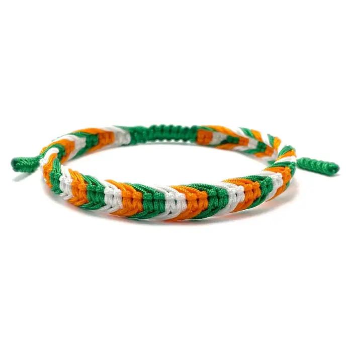 Bracelet en corde tressée fait main aux couleurs du drapeau national, réglable, pour femmes et hommes, cadeau ethnique