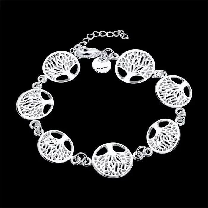 Nouveau Bracelet en argent Sterling 925 arbre de vie Bracelet pour femmes bijoux de fiançailles cadeaux