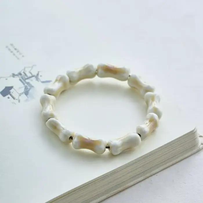 Bracelet en céramique non métallique élégant, petit bijou artisanal en os, bracelet tendance procédé de Jingdezhen, chaîne de main