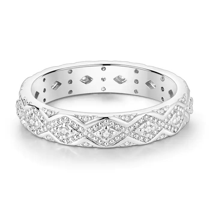 Bague originale en argent Sterling 925, bague scintillante en diamant blanc Vintage pour femmes et filles, bijoux cadeaux d'anniversaire