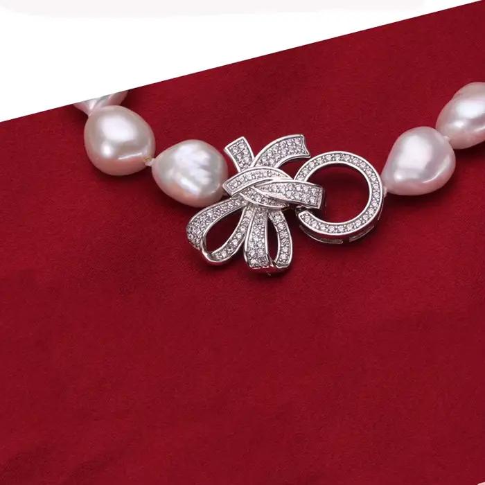 Bracelet et collier en perles d'eau douce naturelles, fermoir à boucle, accessoire de bijouterie, fabrication de bijoux