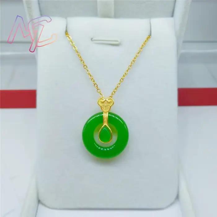 Bague en Jade naturel, pendentif, collier, bijoux réels, cadeaux Vintage pour femmes, pierre Talismans porte-bonheur, breloque en pierres précieuses sculptées