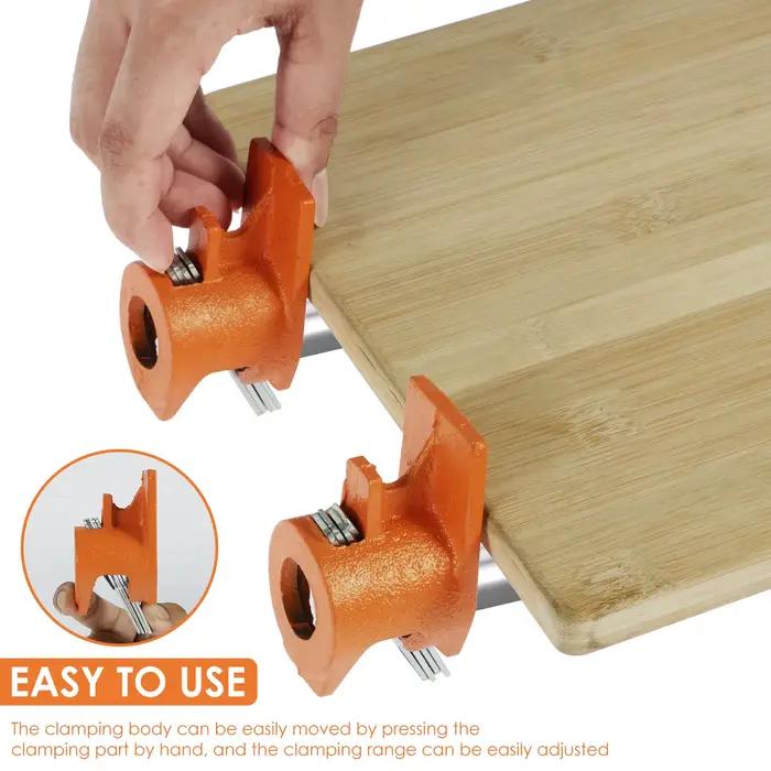 Colliers de serrage de 1/2 pouces, 2 pièces, ensemble de tubes métalliques robustes, pince d'assemblage Durable pour le travail du bois, fixation en bois réglable pour charpentier