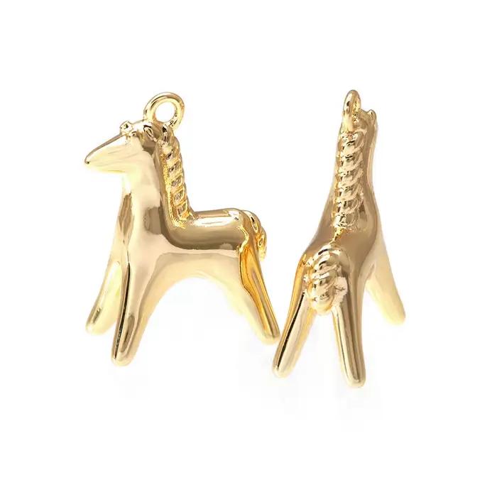 Pendentifs Breloques Cheval Pégase en Laiton Couleur Or 18K, Accessoires de Bijoux Colliers Boucles d'Oreilles de Haute Qualité, Boutique Officielle Rosediy