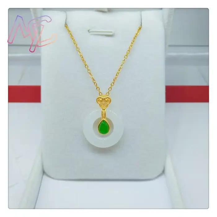 Bague en Jade naturel, pendentif, collier, bijoux réels, cadeaux Vintage pour femmes, pierre Talismans porte-bonheur, breloque en pierres précieuses sculptées