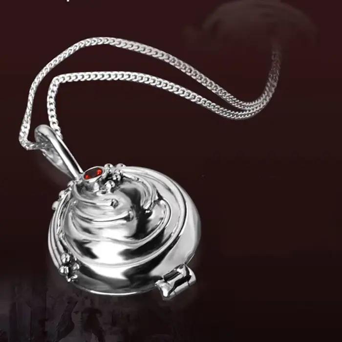 Collier Médaillon en Argent Pur 925 pour Femme, Pendentif Cosplay, Bijoux, Pull, Film The Vampire Diaries, Elena Vervain, Cadeau de Noël