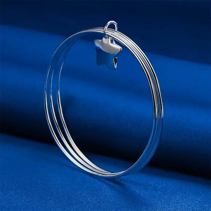 Bracelet étoile élégant en argent sterling 925, bijoux pour femmes, accessoires de mode pour mariage et fête